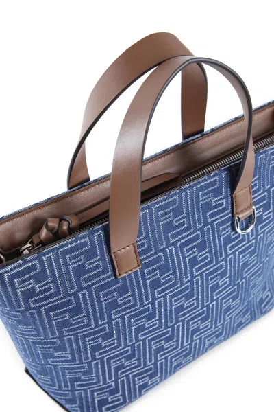 Fendi Man Blue Tote Bags