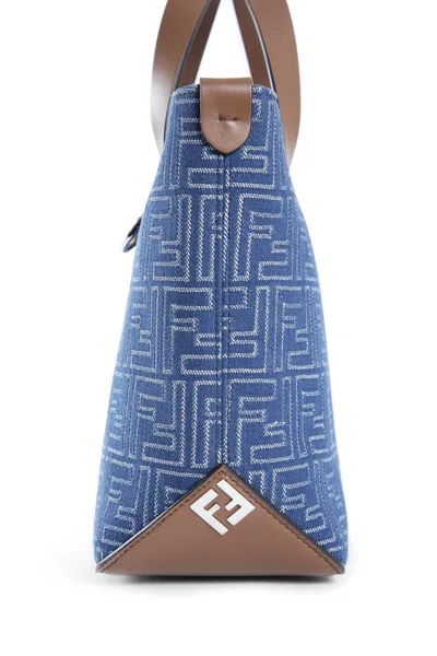 Fendi Man Blue Tote Bags