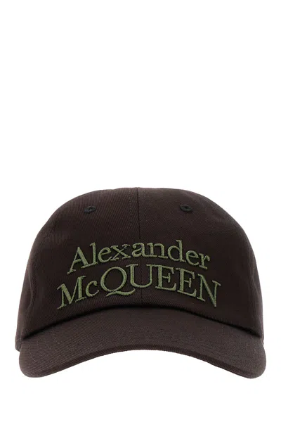 Alexander Mcqueen Branded Baseball Cap With Curved Peak In Black