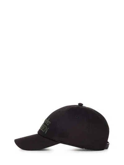 Alexander Mcqueen Branded Baseball Cap With Curved Peak In Black