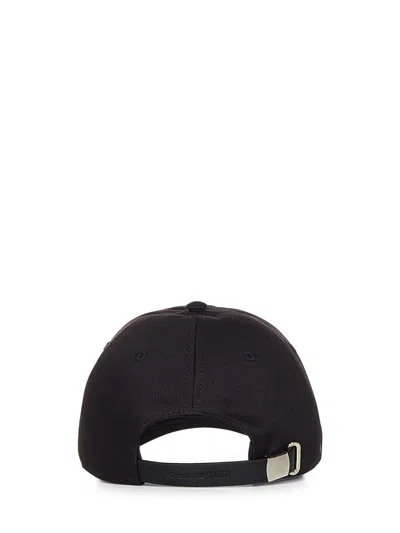 Alexander Mcqueen Branded Baseball Cap With Curved Peak In Black