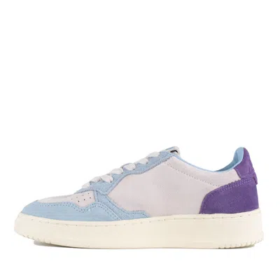 Autry Medalist Low Tricolor Suede Sneakers Patridge And Mauve Color In Multi