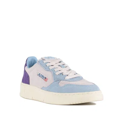Autry Medalist Low Tricolor Suede Sneakers Patridge And Mauve Color In Multi