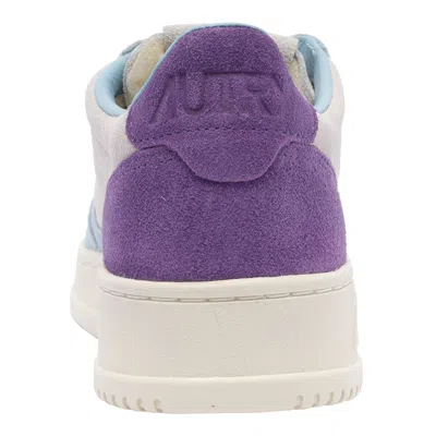 Autry Medalist Low Tricolor Suede Sneakers Patridge And Mauve Color In Multi