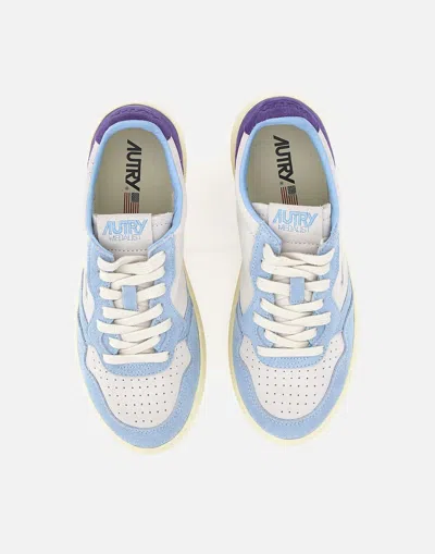 Autry Medalist Low Tricolor Suede Sneakers Patridge And Mauve Color In Multi