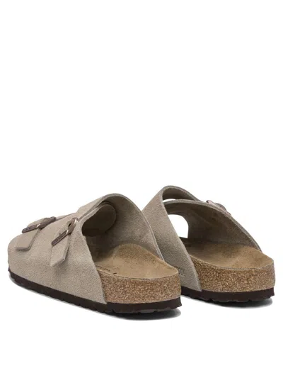 Birkenstock Zürich Suede Flat Sandals In Gray