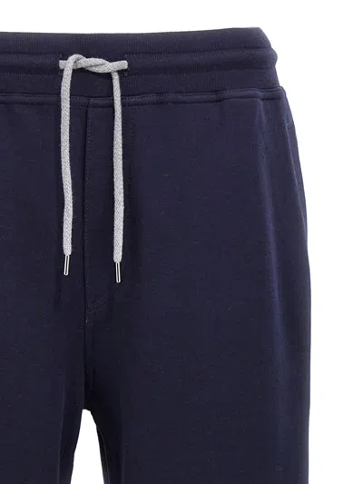 Brunello Cucinelli Cotton Blend Joggers In Blue