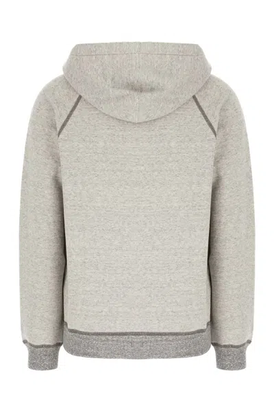 Chloé Hooded Cotton Blend Sweatshirt With Kangaroo Pocket In Gray