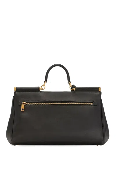 Dolce & Gabbana Black Handbag With Padlock Detail And Adjustable And Removable Shoulder Strap In Leather Woman