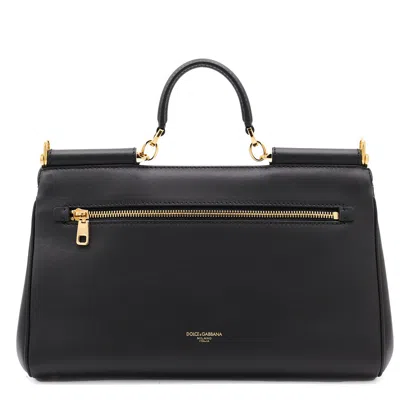 Dolce & Gabbana Black Handbag With Padlock Detail And Adjustable And Removable Shoulder Strap In Leather Woman