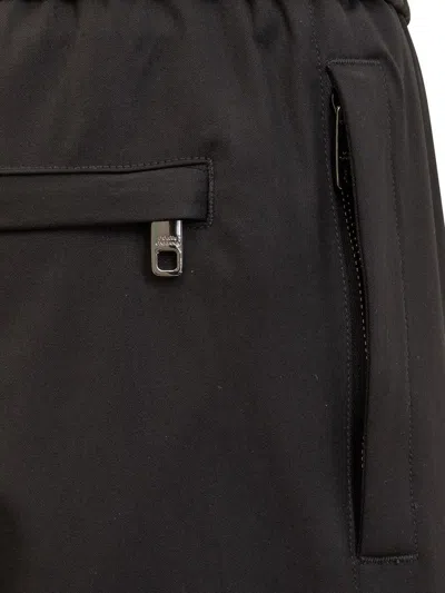 Dolce & Gabbana Black Sweatpants With Drawstring In Wool Blend Man In Black