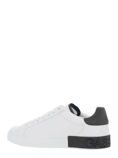 Dolce & Gabbana Sneakers From The Portofino Line In Calfskin In White