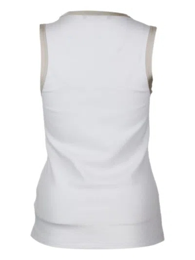 Fabiana Filippi Ribbed Tank Top With Scoop Neckline In White