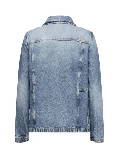 Fay Denim Jacket With Oversized Collar In Blue