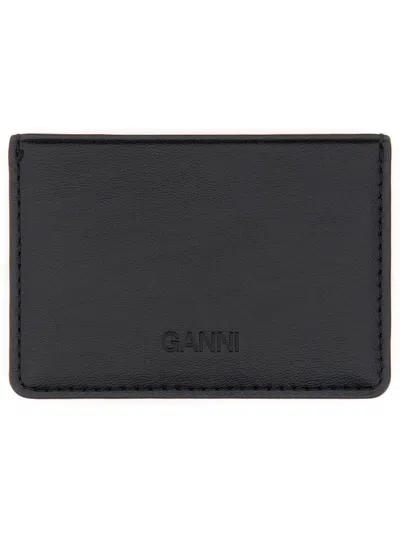 Ganni Black Cardholder With Print