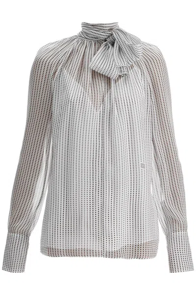 Givenchy Polka Dots Blouse In Silk Chiffon With Lavallière