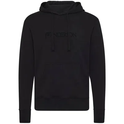 Jw Anderson Hoodie With Logo Embroidery In Black