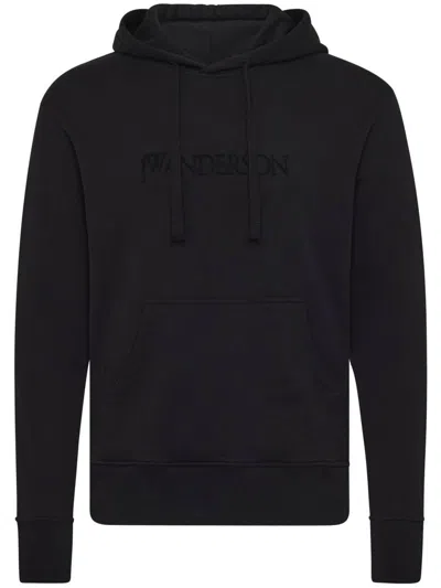 Jw Anderson Hoodie With Logo Embroidery In Black