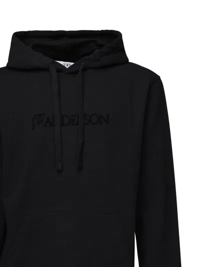 Jw Anderson Hoodie With Logo Embroidery In Black