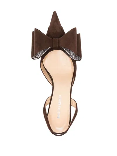 Mach&mach Le Cadeau Bow Slingback Pumps In Brown