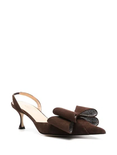 Mach&mach Le Cadeau Bow Slingback Pumps In Brown