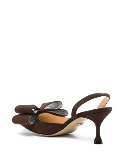 Mach&mach Le Cadeau Bow Slingback Pumps In Brown