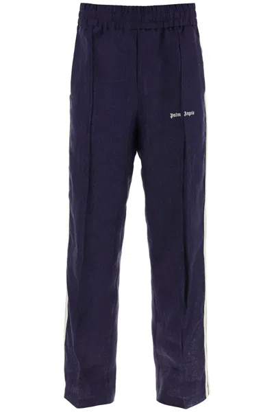 Palm Angels Logo Embroidered Side Stripe Detailed Track Pants In Black