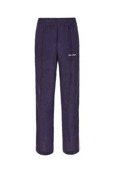 Palm Angels Logo Embroidered Side Stripe Detailed Track Pants In Black