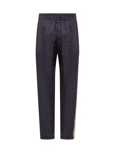 Palm Angels Logo Embroidered Side Stripe Detailed Track Pants In Black
