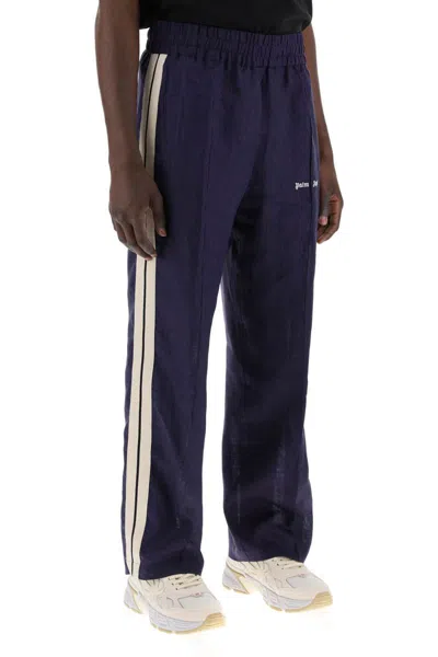Palm Angels Logo Embroidered Side Stripe Detailed Track Pants In Black