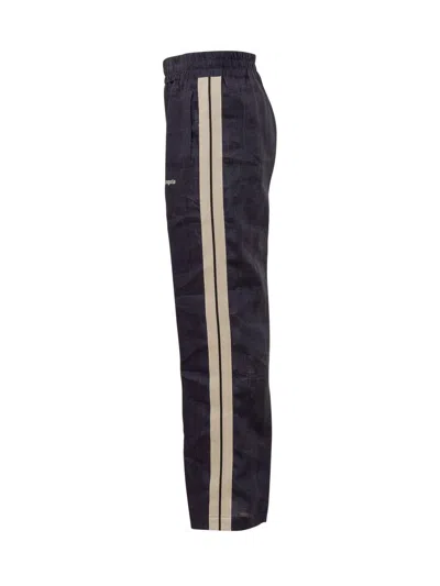 Palm Angels Logo Embroidered Side Stripe Detailed Track Pants In Black