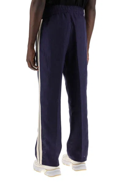 Palm Angels Logo Embroidered Side Stripe Detailed Track Pants In Black