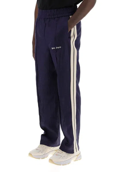 Palm Angels Logo Embroidered Side Stripe Detailed Track Pants In Black