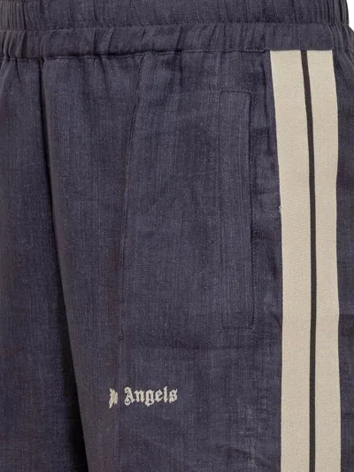 Palm Angels Logo Embroidered Side Stripe Detailed Track Pants In Black