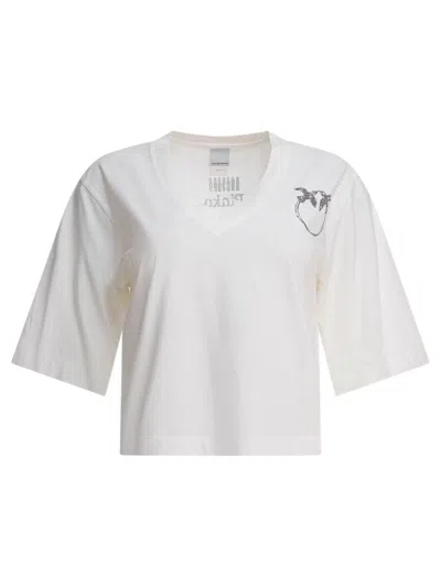 Pinko Graphic Print V-neck Short Sleeve Tops