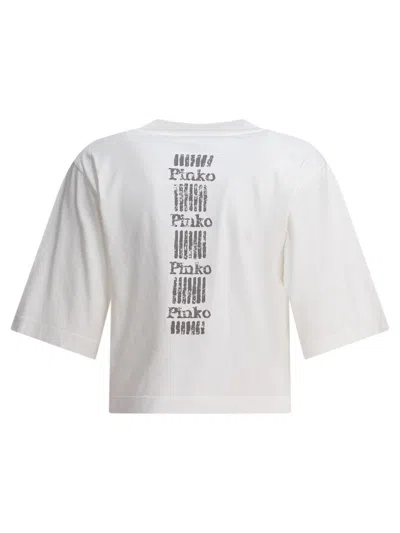 Pinko Graphic Print V-neck Short Sleeve Tops