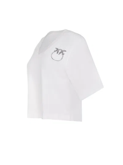 Pinko Graphic Print V-neck Short Sleeve Tops