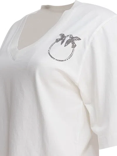 Pinko Graphic Print V-neck Short Sleeve Tops