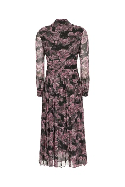 Tory Burch Pleated Floral-print Silk Midi Shirt Dress
