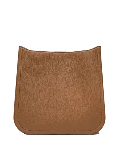 Valentino Women's Alltime Logo Plaque Shoulder Bag In Brown