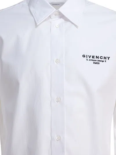 Givenchy Classic Fit Shirt With Logo Print Clothing In White