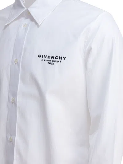 Givenchy Classic Fit Shirt With Logo Print Clothing In White