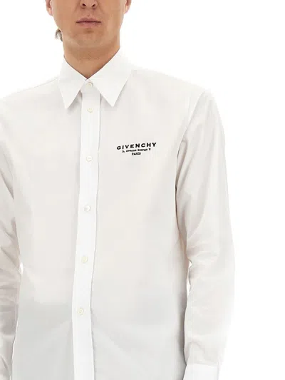Givenchy Classic Fit Shirt With Logo Print Clothing In White
