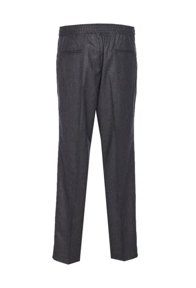 Brunello Cucinelli Grey Pinstriped Virgin Wool Trousers