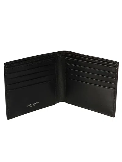 Saint Laurent Monogram Leather Wallet In Black