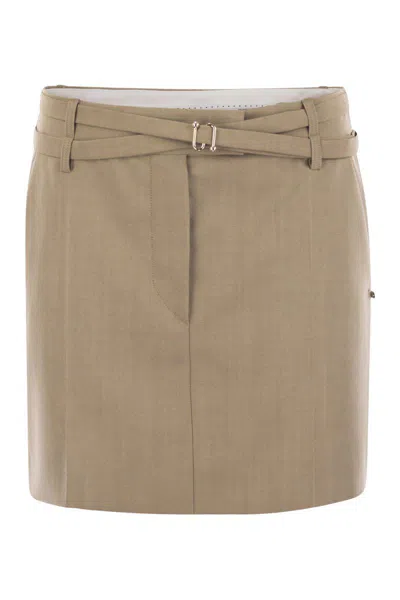 Sportmax Fify Mini Skirt With Belt In Brown