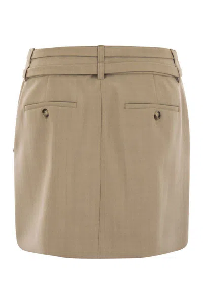 Sportmax Fify Mini Skirt With Belt In Brown