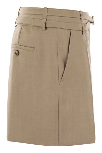 Sportmax Fify Mini Skirt With Belt In Brown