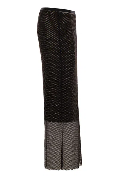 Sportmax Max Mara  Rete - Longuette With Rhinestones In Black