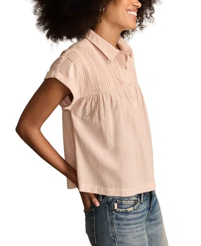Lucky Brand Women's Collared Peplum Tunic Top